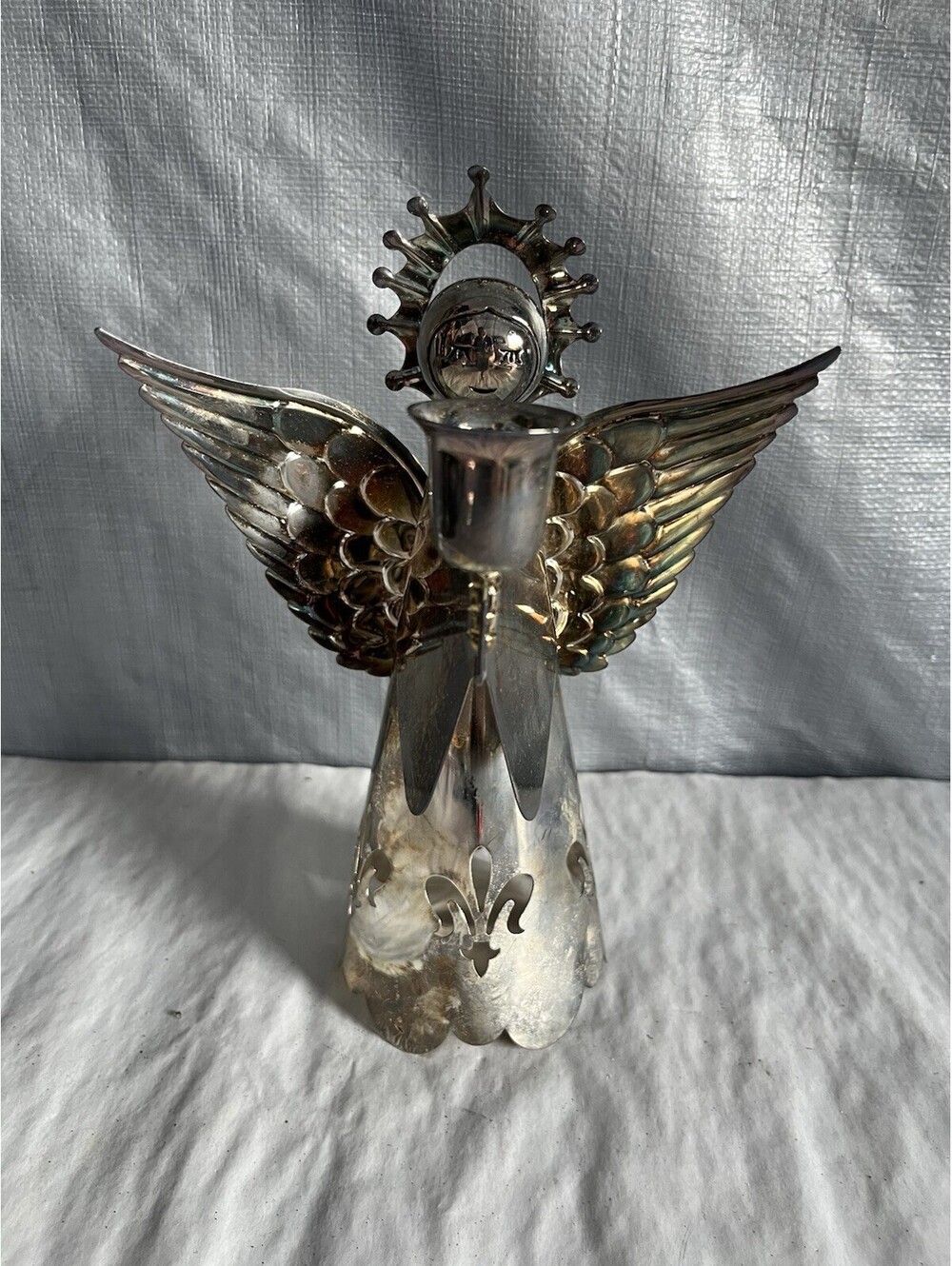 Vintage  brass Godinger Angel Candle Holder Christmas decor